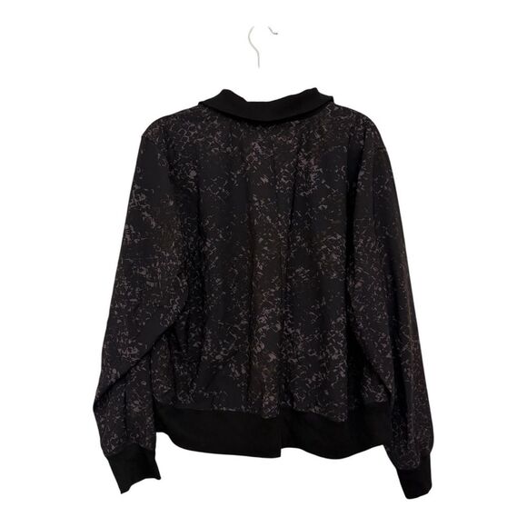 Lane Bryant Black Zip Front Bomber Jacket 20 | Plus Size Athleisure Active Top - Picture 6 of 10